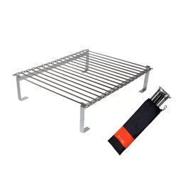 Parrilla Plegable Cromada Para Camping Mochilero C/ Funda