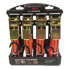 Set Cinta De Amarre Con Criquet Y Gancho S De 2,5 X 5 Mts