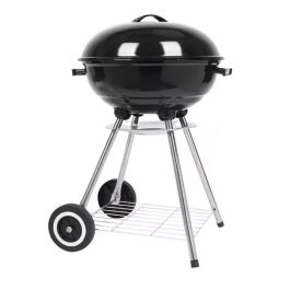 Parrilla Portátil Para Balcón Jardín Con Tapa Ruedas Manija