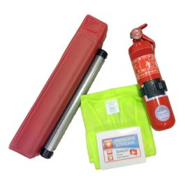 Kit Seguridad Matafuego 1kg Botiquín Chaleco Cuarta Baliza