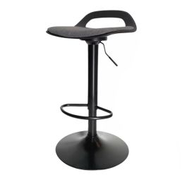 Banqueta Taburete Regulable Zip Tapizada Black Diseño Cocina Comedor