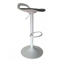 Banqueta Taburete Regulable Zip Tapizada White Diseño Cocina Comedor