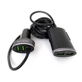 Adaptador USB X 4 12/24v 25w Encendedor Auto 5v Cable 1mt