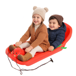 Trineo Diseño Ositos Para Nieve / Arena Con Frenos-Rojo