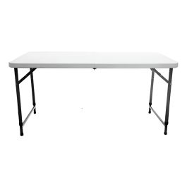 Mesa Plegable 122 x 61  Cm 6 Personas 2 Alturas Reforzada