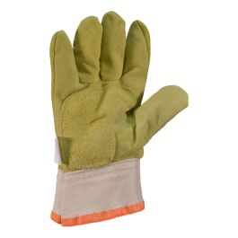 Guante Descarne Cuero Soldador Puño Tejido X 12