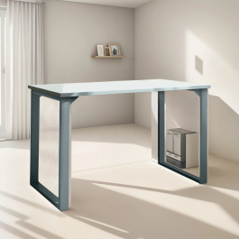 Escritorio Poli 120x60 Roble Americano Caño Aluminio