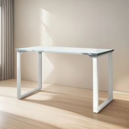 Escritorio Poli 140x60 Melamina Blanco Brillante Epoxi