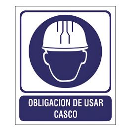 Cartel De Obligación Usar Casco 40x45 Cm X 5 Unidades