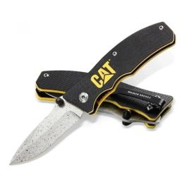 Cuchillo Plegable Punta Curva Cat 980003 Hoja Acero Inox 6cm