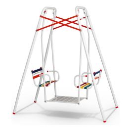 Hamaca P/2 Niños Asiento Con Cinta Pvc Caño De Metal 1 1/2