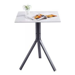 Mesa Bistro Marble 60 Cm Porcelanato C/ Patas Metálicas