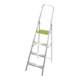 Escalera Tijera De Aluminio De 3 Escalones Reforzada 150kg