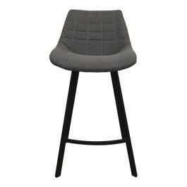 Banqueta Dorian Asiento Tapizado De Lino Pata Metálica X 2