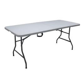 Mesa Plegable Valija Plástica 180 X 75 Cm Patio Jardín Fondo