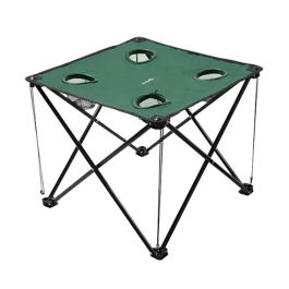 Mesa Plegable De Tela Azul Con Porta Vasos Camping Broksol