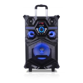 Parlante Portatil 2 Vias Bluetooth C/ Ruedas Y Led Ritmico