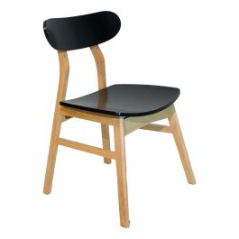 Silla Bergen Black Con Patas De Madera Living Comedor