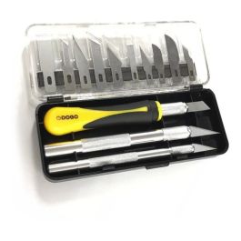 Set De 13 Cuchillas Bisturi Cutter + 3 Mangos + Estuche Dogo
