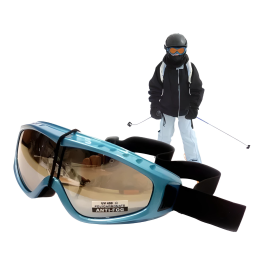 Antiparras Lentes Ski Snow Nieve Niño Uv400 Azul Metalizado