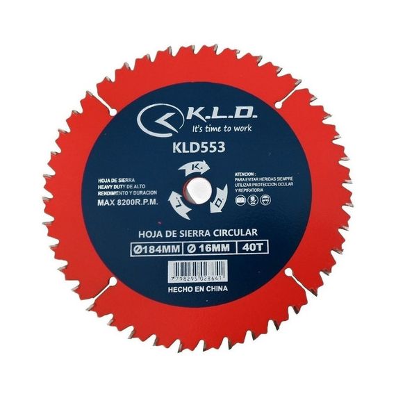 Disco Sierra Circular 184mm 40 Dientes Kld Para Madera