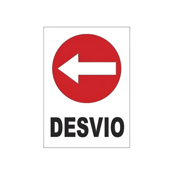 Cartel De Desvío A La Izquierda X 2 Uds.