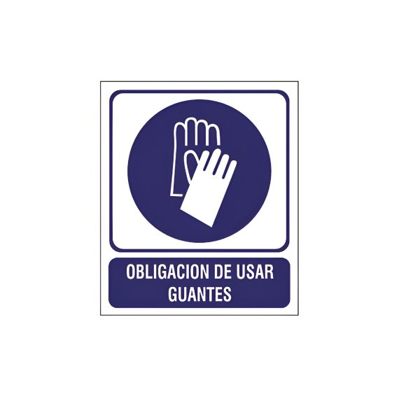 Cartel De Obligación De Usar Guantes De Seguridad x 5 Uds