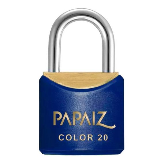 Candado 20 mm Azul Bronce Reforzado Doble Traba Papaiz CR-20