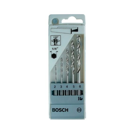 Set 5 Mechas Hss Metal 2-3-4-5-6 Mm Bosch Encastre Hexagonal