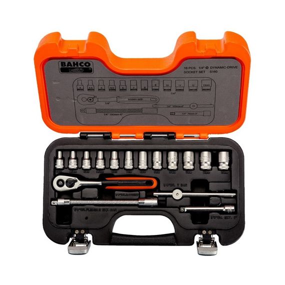 Set Bocallaves  Accesorios Hexagonal 1/4 Caja Plastica Bahco