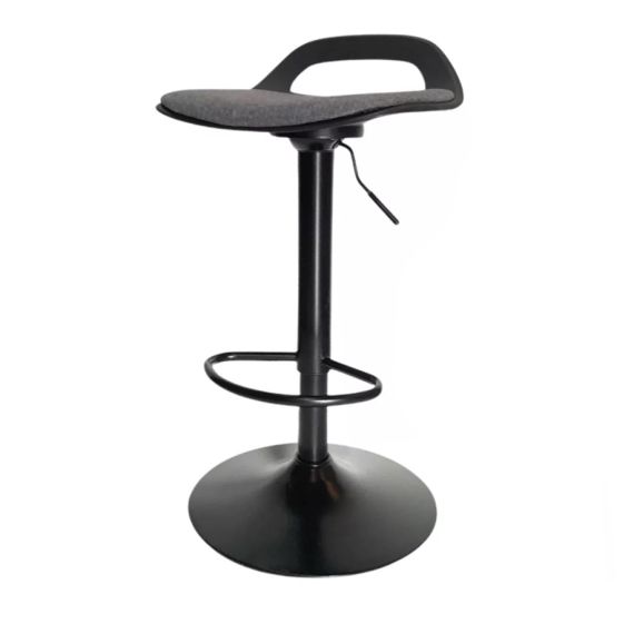 Banqueta Taburete Regulable Zip Tapizada Black Diseño Cocina Comedor