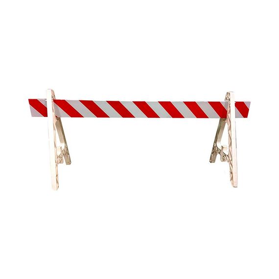 Barrera Con Caballetes Plásticos Cebrada C/ Cinta Reflexiva