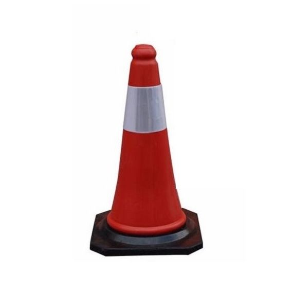 Cono Vial 50 Cm C/ Cinta Reflectiva Y Base De Goma Pesada
