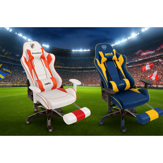 Silla Gamer Boca Juniors Oficial Ergonómica Con Apoya Pies