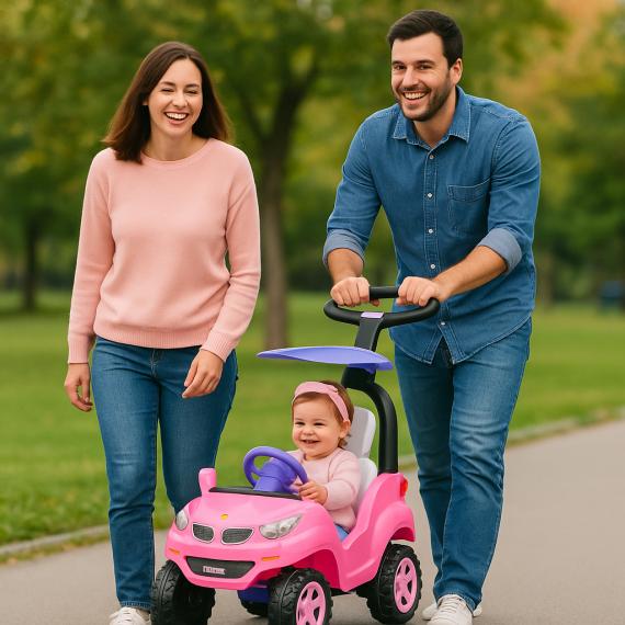 Andarín Carrito Montable Push Car Rosa Adventure Bebes