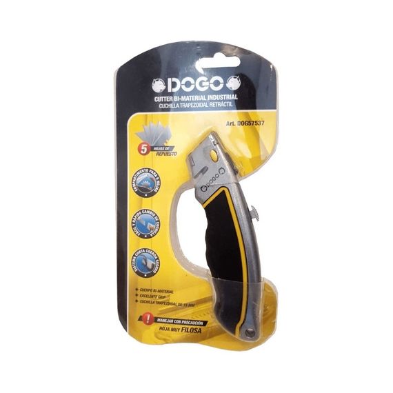 Cuchilla Retráctil Bimaterial Trabajo Pesado 5 Hojas Rep Dogo
