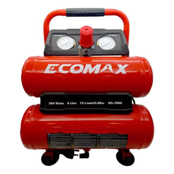 Compresor Portátil Ecomax 8L 360W Sin Aceite 220V