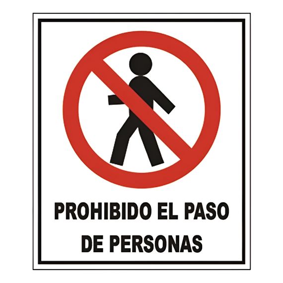 Cartel De Prohibido El Paso De Personas X 5 Uds