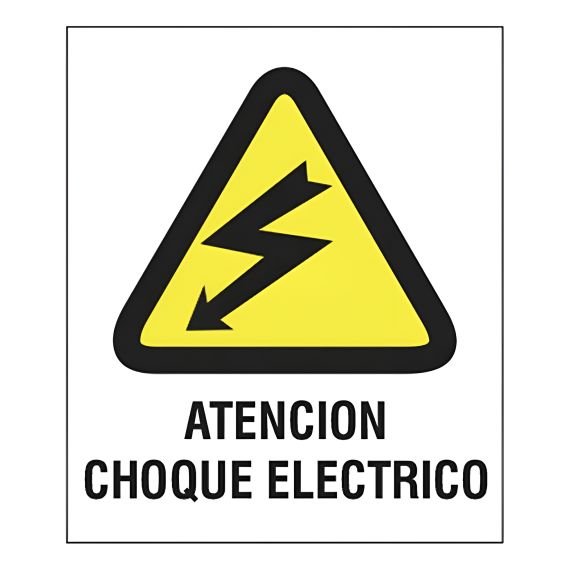 Cartel De Atención Choque Eléctrico X 5 Unid.