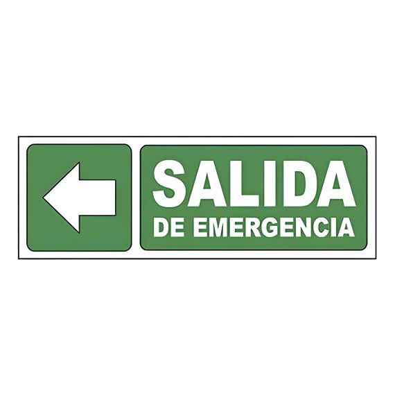 Cartel Salida De Emergencia Hacia La Izquierda X 10 Uds.