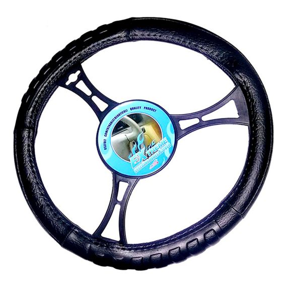 Cubre Volante De Cuero Negro Con Relieve Talle L