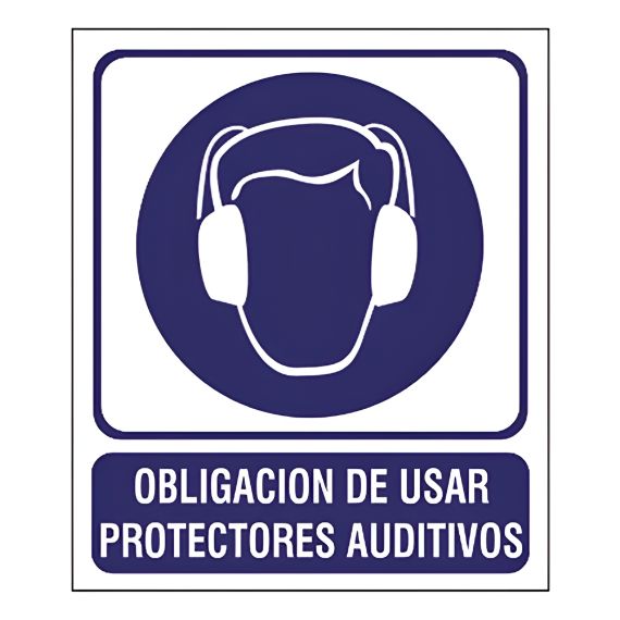 Cartel Obligación Usar Protectores Auditivos 40x45 X 5 Unid.