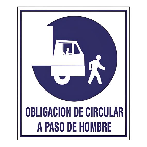Cartel Obligación De Circular A Paso De Hombre X 5 Uds