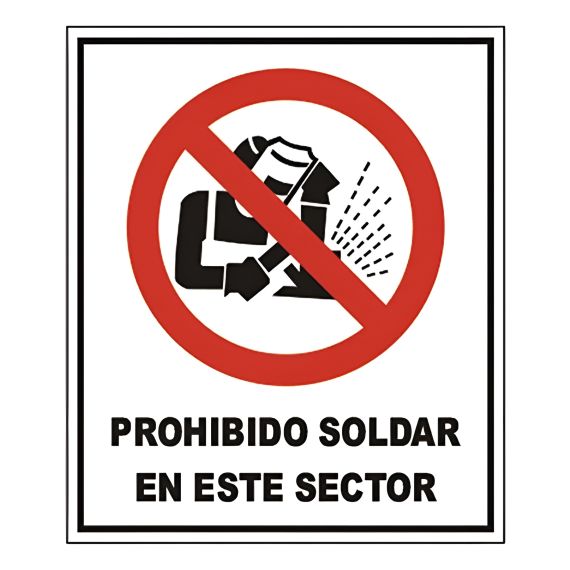 Cartel Prohibido Soldar En Este Sector X 5 Uds
