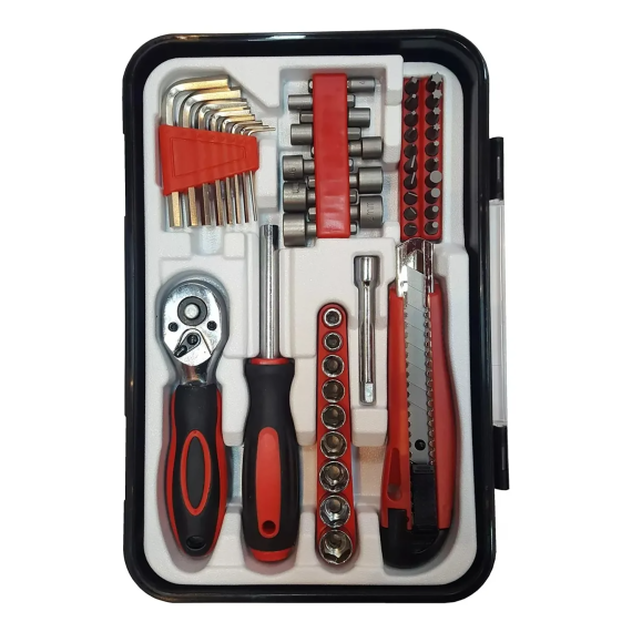 Kit Caja Herramientas 51 Pcs Destornillador Allen Tubos Full