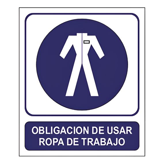 Cartel De Obligación De Usar Ropa De Trabajo X 5 Uds.