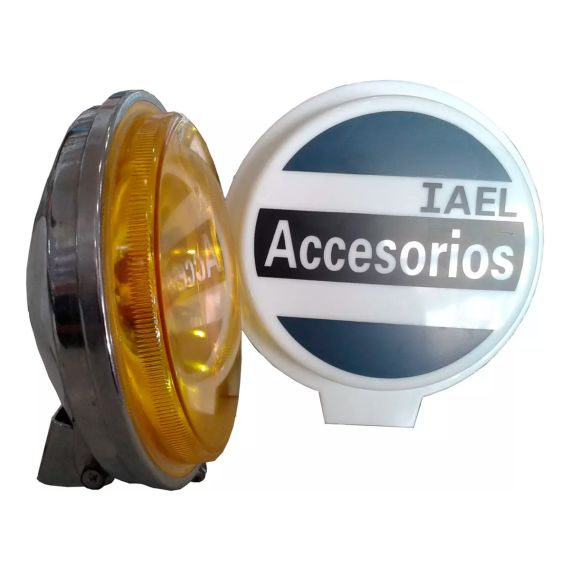 Par Faros Redondos Carcaza Metalizada Cromada Ámbar