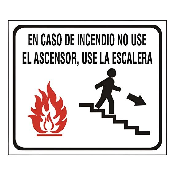 Cartel De En Caso De Incendio Use La Escalera