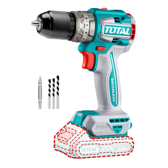 Taladro Percutor 20V Total Brushless Sin Batería ni Cargador