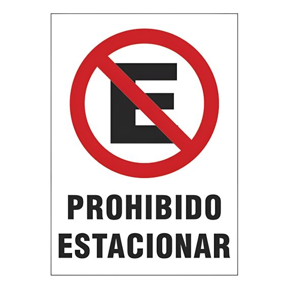 Cartel De Prohibido Estacionar X 2 Uds.
